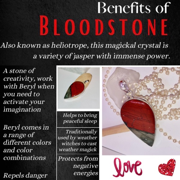 Divine Bloodstone Gemstone Chunky Handmade Pendant - Picture 4 of 5